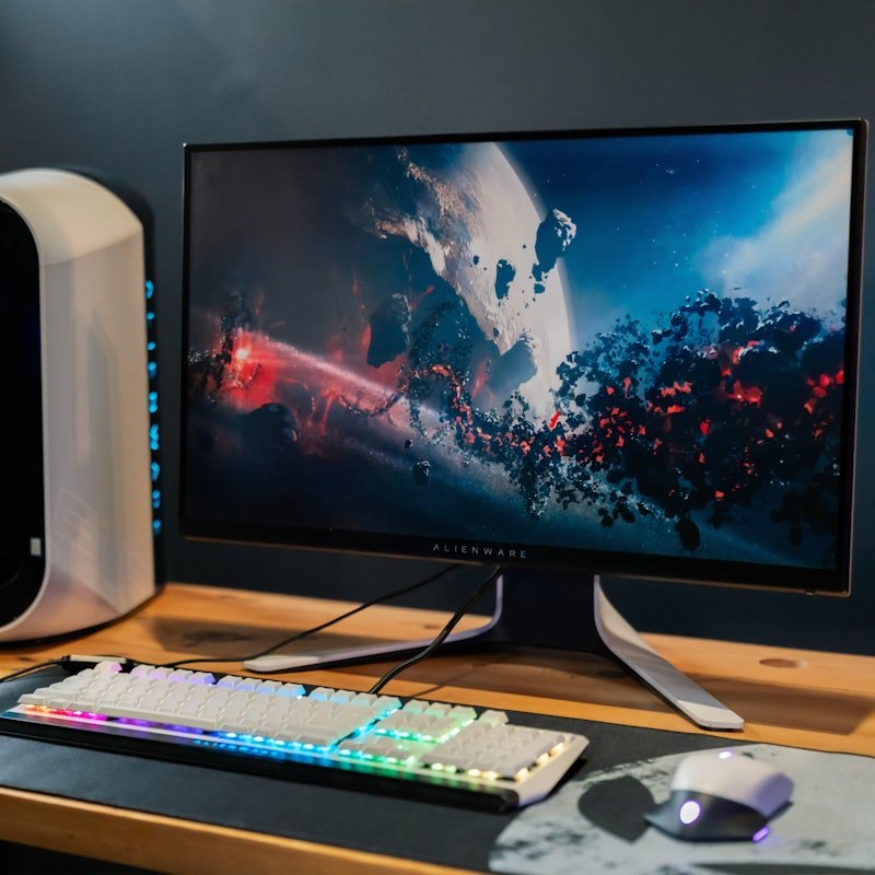 Equipo de cómputo de escritorio con monitor y periféricos